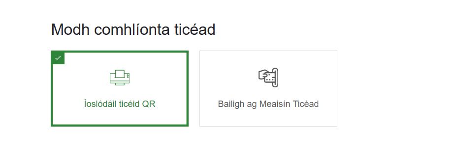 Screenshot of Ticket Fulfillment in booking flow