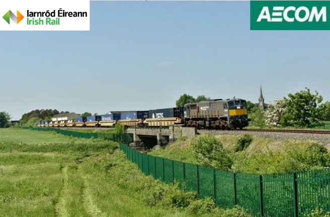 Freight train on tracks